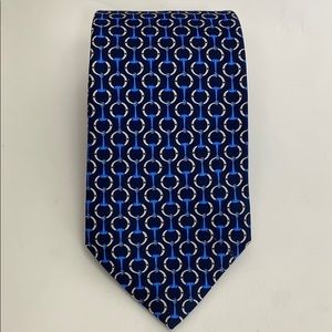 Brooks Brothers Blue Chain Link 100% Silk Neck Tie
